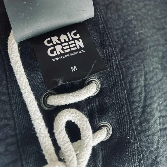 Craig Green Black Bonded Jersey Men's Zip Hoodie w/ Body & Hood Cording – EU M - Picture 11 of 11